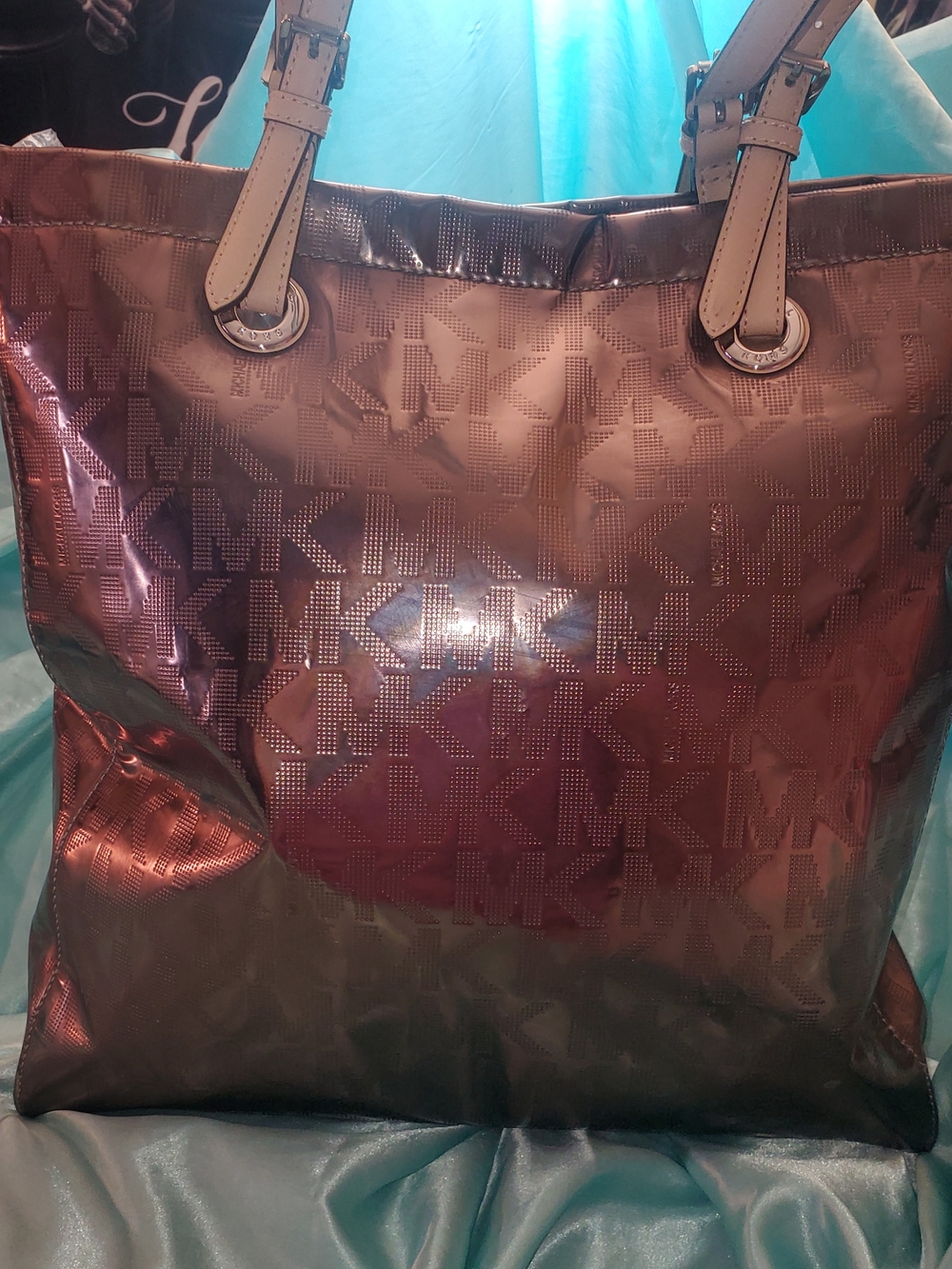 Michael Kors Metallic Brown Logo Tote Bag